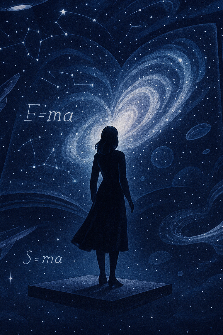 A girl exploring beyong the cosmos